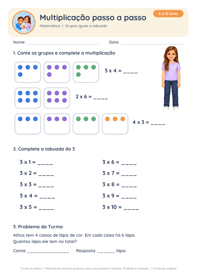 Prévia da atividade Multiplicação passo a passo